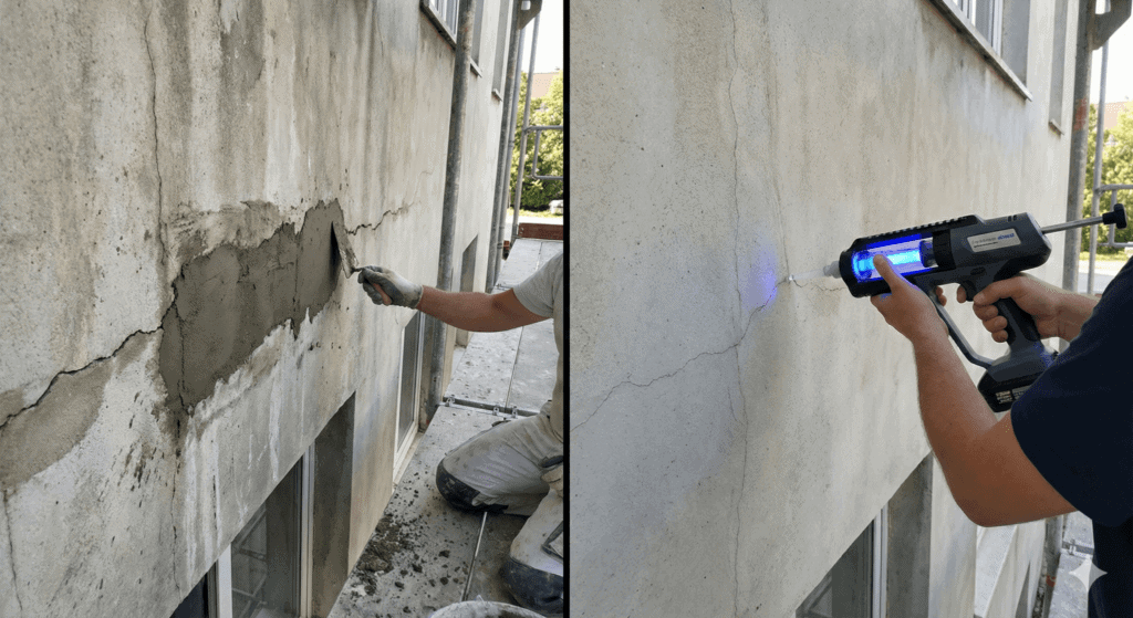תיקון סדקים בתקרה: מתי זה מסוכן ומה עושים – בסיס עבודות בגובה השוואה בין תיקון סדקים עצמי לבין תיקון מקצועי בבטון
