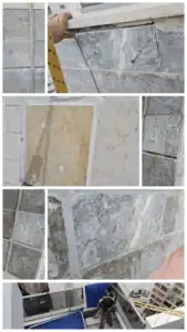עבודות בגובה עם סולם והתקנת אביזרים על קיר חיצוני.