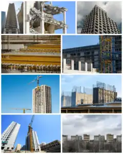 עבודות בגובה בבנייה, בניינים גבוהים, עבודות בניין מקצועיות.