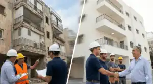 עבודות בגובה - פתרונות שיקום ואיטום מבנים בסנפלינג בסיס עבודות בניין בגובה – בסיס עבודות בגובה עבודות בגובה בסנפלינג — שיקום מעטפת בניין רב-קומות לפני ואחרי | בסיס פתרונות בגובה